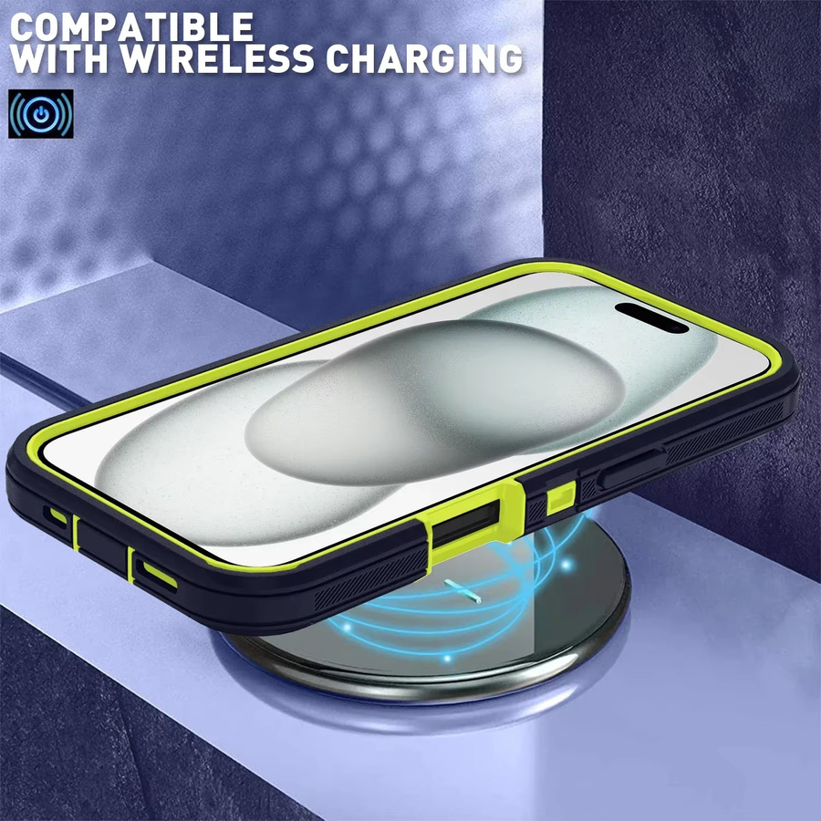 Otter Armor Box stoßfeste Defender Handyhülle mit Clip für iPhone 17 16 15 14 13 12 11 Pro Max XS 7 8 16E in Blau und Lila - Bild 4