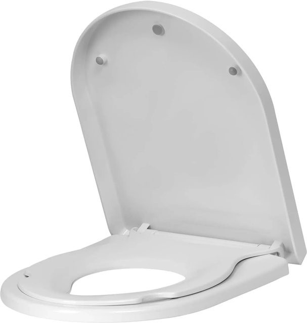 WOLTU Toilettendeckel D-Form mit Kindersitz und Absenkautomatik aus Kunststoff in Weiß oder Schwarz - Bild 1