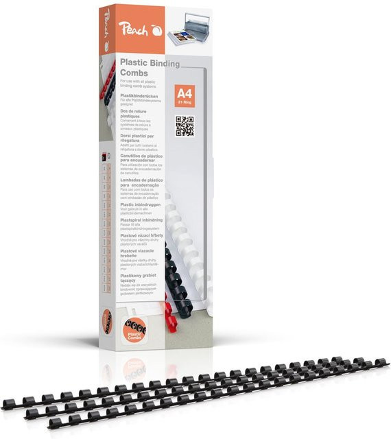 Plastikbinderücken für A4, 6mm, Schwarz, 100 Stück - Bild 1
