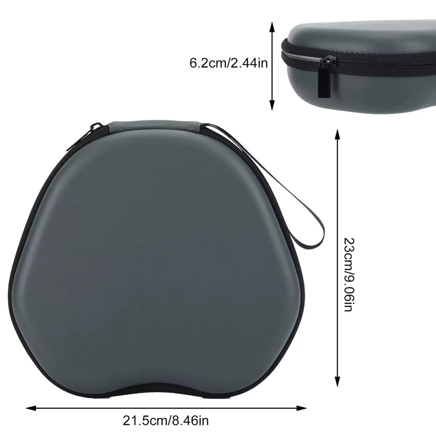 FONKEN Schutzhülle für AirPods Max aus EVA, stoßfeste Tragetasche für kabellose Kopfhörer, Schwarz oder Grau - Bild 4