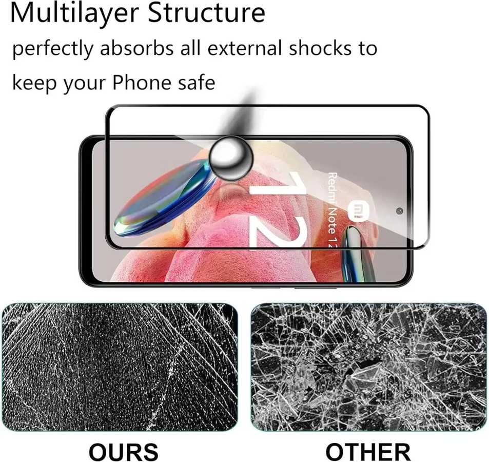 4er-Pack Panzerglas Display Schutz für Xiaomi Redmi Note 14 5G 13 12 11 Pro 12S 11S 10S 15C 14C 13C 12 10A 9A in Transparent - Bild 3