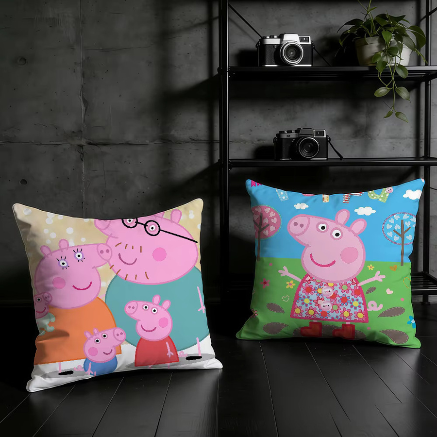 Peppa Pig Kissenbezug von Hasbro, quadratisch, mehrfarbig, doppelseitig bedruckt mit Reißverschluss - Bild 2