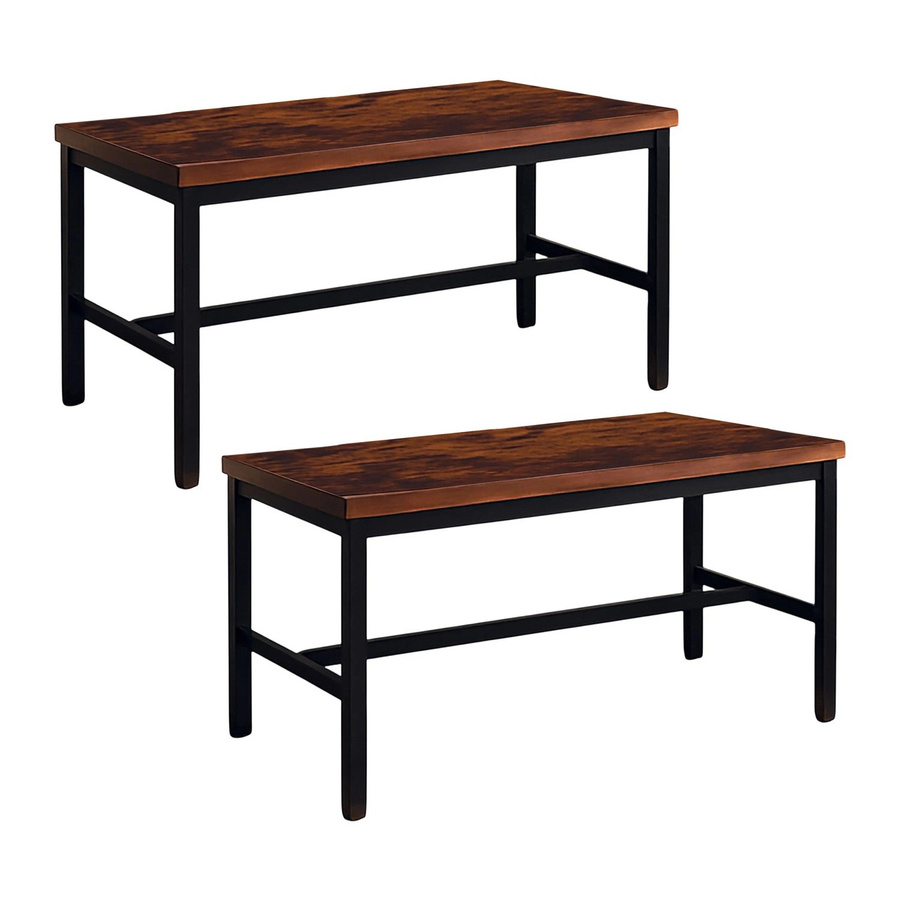 Relaxdays Sitzbank 2er Set im Industrial-Style aus MDF und Eisen, Dunkelbraun, B/T/H: 108 x 51 x 32 cm - Bild 2