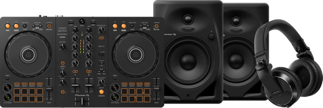 Pioneer DJ DJ-Controller DDJ-FLX4, HDJ-X7 Kopfhörer und DM-50D Lautsprecher Set in Schwarz - Bild 1