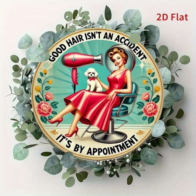 Vintage Friseurlogo Wanddekoration aus Metall von Potdemiel in Mehrfarbig - Bild 1