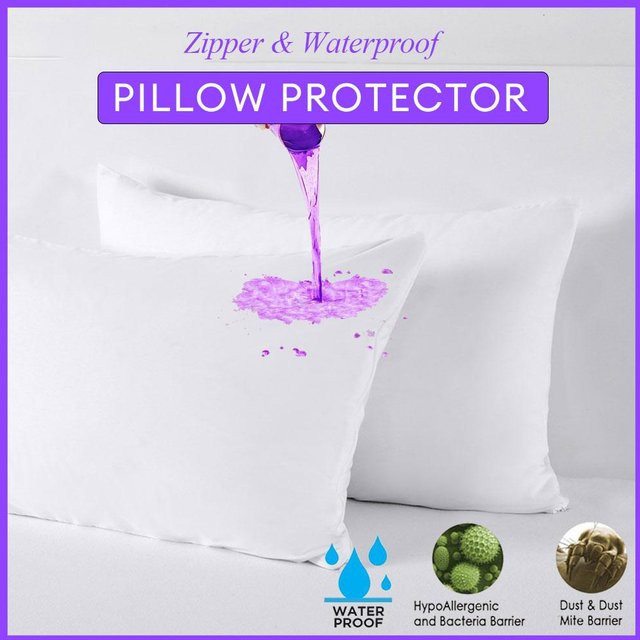 2er-Set Wasserdichte Kissenbezüge von Turetrip mit Reißverschluss, Allergieschutz und Bettwanzenfestigkeit, Farbe: Weiß, B/H: 50 x 70 cm - Bild 1