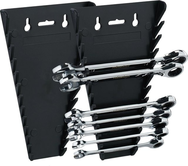 Relaxdays Maulschlüsselhalter aus Kunststoff, Magnetisch, Schwarz, 2er Set mit 12 Steckplätzen, B/H/T: 25 x 16 x 2,5 cm - Bild 1