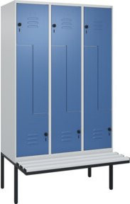 C+P Z-Spind Classic PLUS Sitzbank mit 6 Fächern und Sicherheits-Drehriegel, B/T/H: 212,0 x 120,0 x 81,5 cm, Kunststoff und Stahl - Bild 1