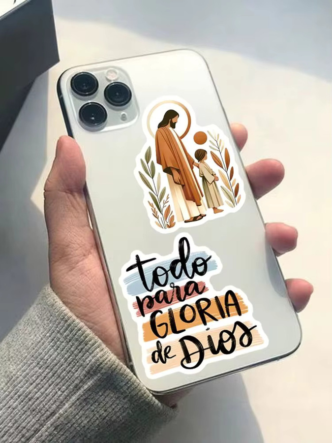 50 Stück Boho-Stil Jesus Christliche Religiöse Sprüche Aufkleber in Multicolour für Skateboard Koffer und Graffiti DIY-Bibel-Sticker - Bild 3