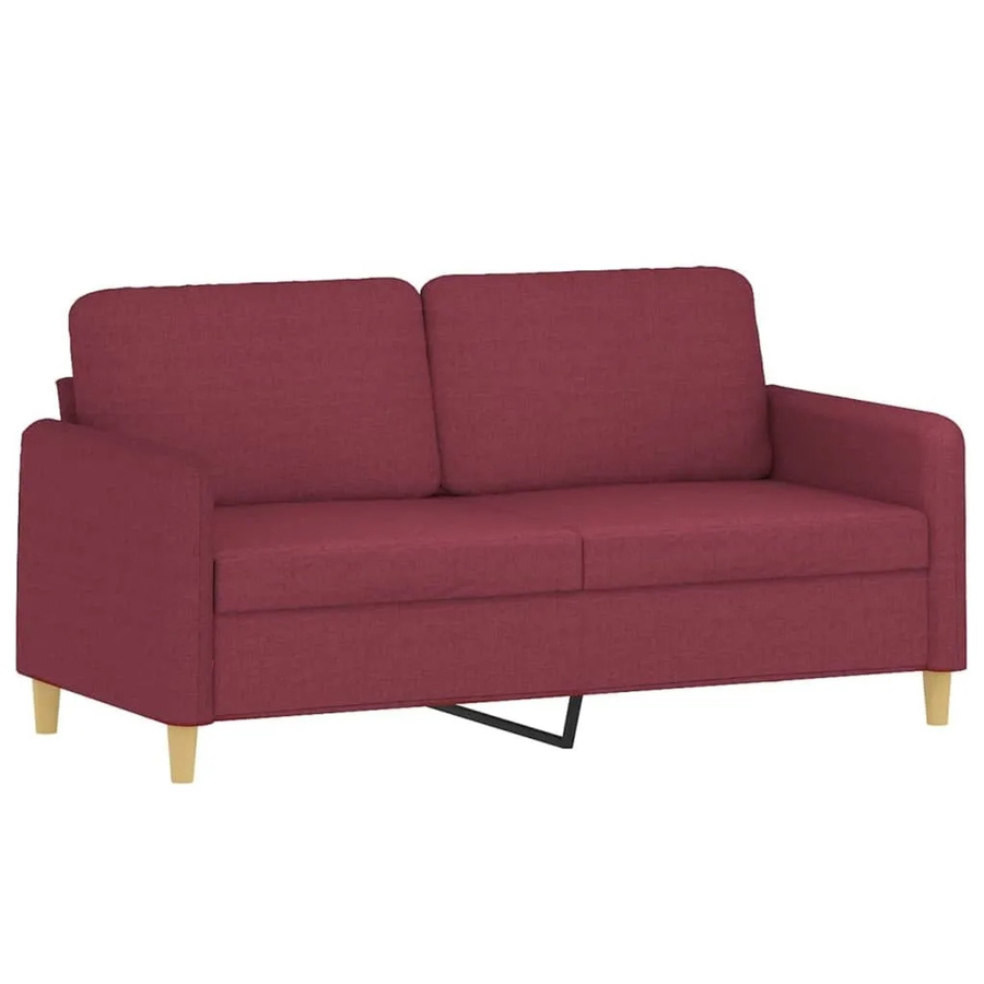 vidaXL 2-Sitzer-Sofa in Weinrot mit Stoffbezug und Metallrahmen - Bild 2