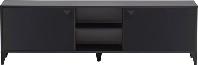 Schildmeyer TV Board Looks Classic Lowboard in Schwarzmatt mit Soft-Close-Schubladen und Medienfächern - Bild 1