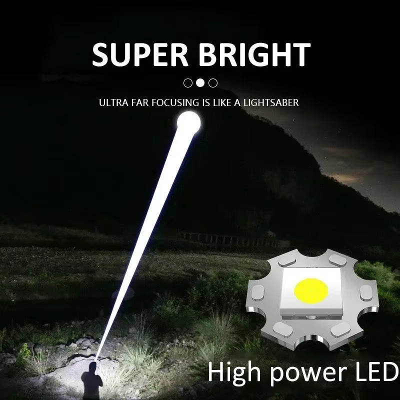Heinast LED-Taschenlampe mit USB-Ladefunktion, Zoom und Digitalanzeige in Schwarz - Bild 3