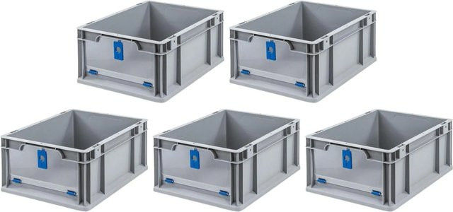 PROREGAL SparSet 5x Eurobox NextGen Insight Cover Transportboxen in Blau, H x B x T: 17 x 30 x 40 cm, 16 Liter - Bild 1