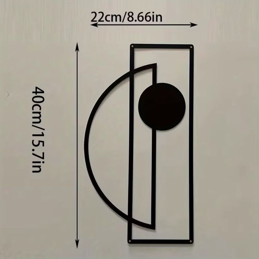 CIFbuy 2er-Set Wanddekoration aus Eisen in Schwarz, minimalistische abstrakte Metallskulpturen für die Wandmontage - Bild 2