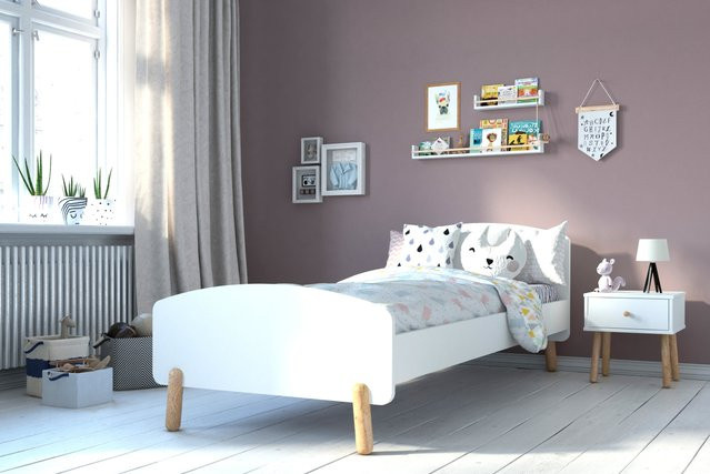 TPFLiving Kinderbett Rydik in Weiß mit Lattenrost aus Kiefer und MDF im skandinavischen Design, B/T/H: 200 x 90 x 95 cm - Bild 1