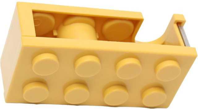 Igeteck Klebebandspender in Bausteinform, gelb, ideal für Schule und Büro - Bild 1