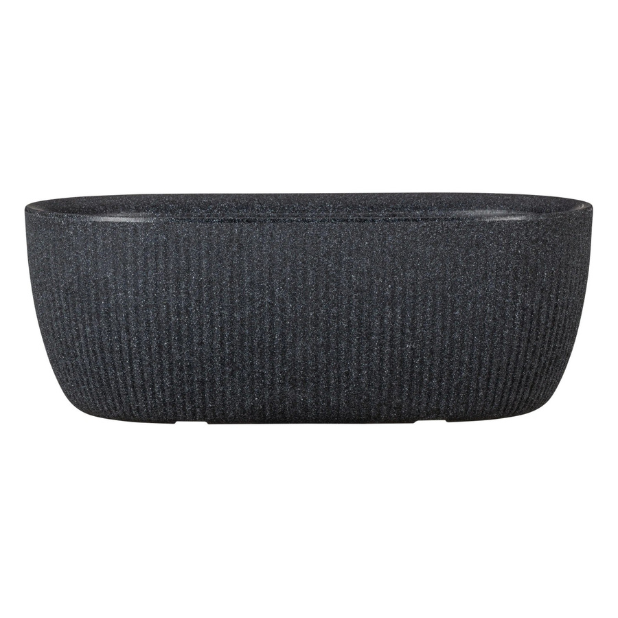 Scheurich Pflanzschale Linetto Oval mit Rillenprofil in Stony Black, Breite: 46 cm, Höhe: 17,1 cm, Tiefe: 17,1 cm - Bild 2