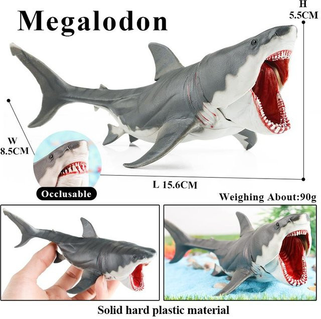 Oenux Meeresleben Actionfiguren Megalodon Beluga Hai Orca Pottwal Blauwal ab 3-6 Jahre - Bild 1
