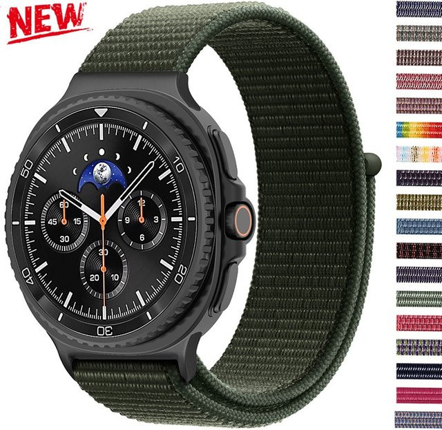 CAOWTAN Uhrenarmband Textil/NATO, Silber, Samsung Galaxy Watch 8 - Bild 1