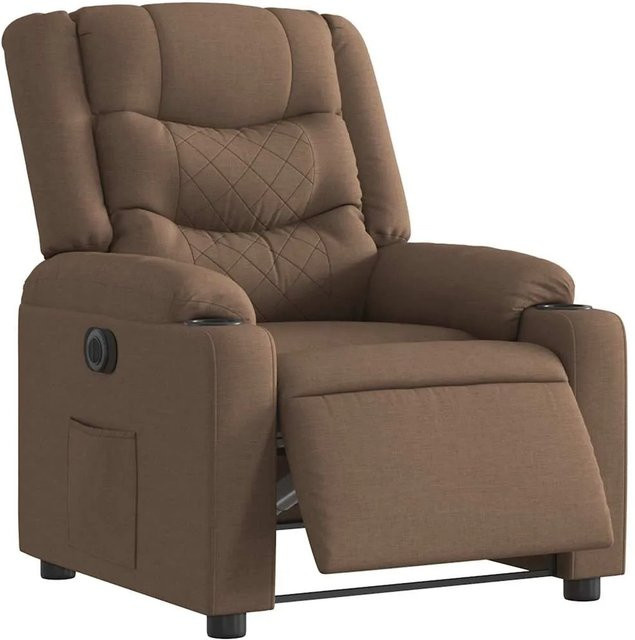 vidaXL Elektrischer Relaxsessel in Braun aus Stoff mit Armlehnen für das Wohnzimmer - Bild 1