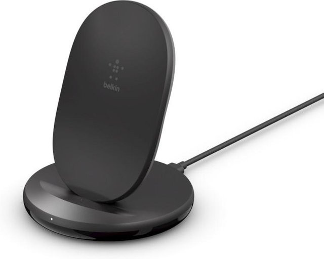 Belkin BoostCharge Ladeständer mit 15 W kabelloser Ladeleistung und 24 W QC 3.0-Ladegerät, Schwarz - Bild 1