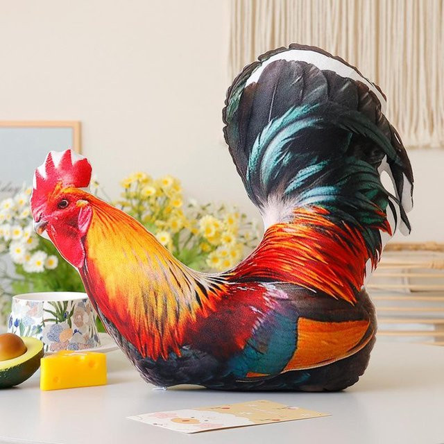 Yiran toy Hahnen-Plüschkissen mit 3D-Druck in Multicolour für deine Heim- und Zimmerdekoration - Bild 1