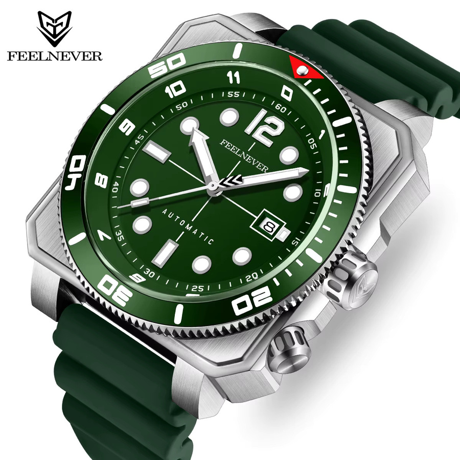 FeelNever Armbanduhr, Automatik, GMT, Saphirglas, Kautschuk, Herren - Bild 2