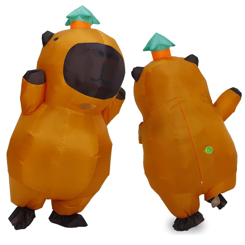 Hangchen Family Aufblasbares Capybara-Reitkostüm, Braun - Bild 2