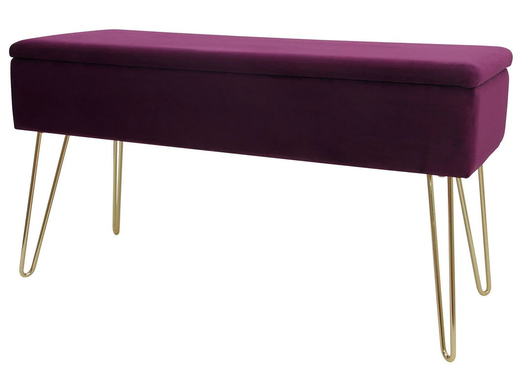 ECHTWERK Sitzbank Scarlett in Beere aus Samtstoff, B/T/H: 150 x 30 x 41,5 cm - Bild 2