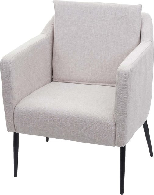 MCW Lounge-Sessel H93a in Beige mit Textilbezug und Metallgestell - Bild 1
