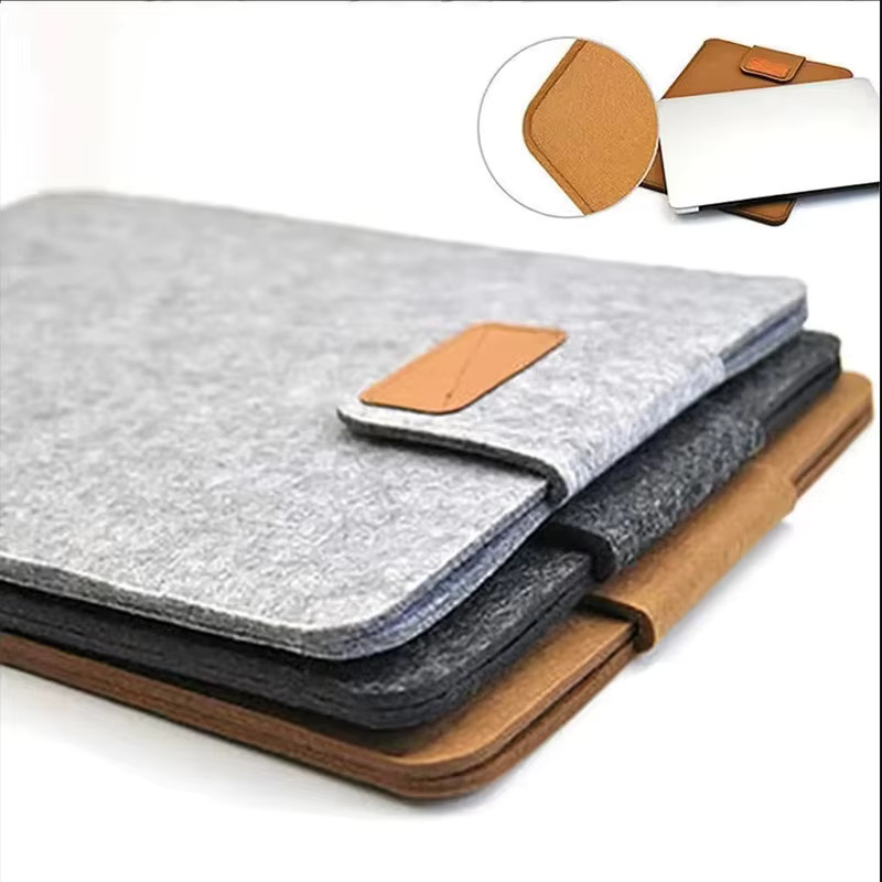 Kratzfeste Filz-Schutztasche von KAFNHCKA in Grau für Laptops und Tablets von 11 bis 15 Zoll, wasserdichte Aufbewahrungstasche für Macbook Air und Pro - Bild 2