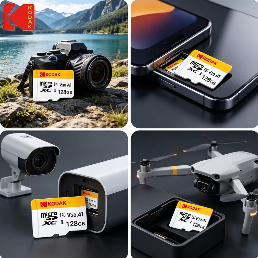 Kodak Micro SD Speicherkarte 128GB UHS-I U3 Klasse 10 für 4K HD Aufnahmen in Multicolour - Bild 4