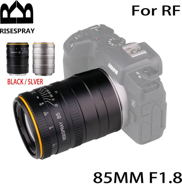 RISESPRAY Mittleres Teleobjektiv 85mm F1.8 für Canon RF-Mount, Schwarz - Bild 1
