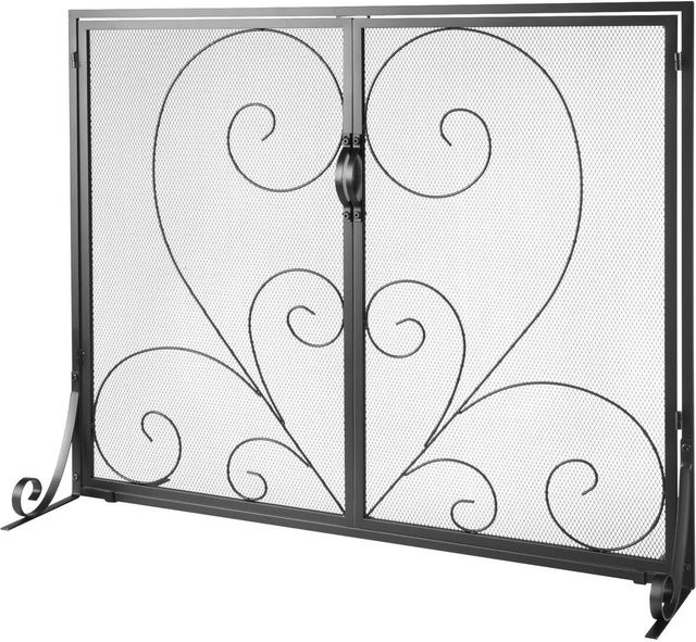 Kaminbildschirm 2-teilig mit Tür von Buying Solutions, MB, aus Eisen in Schwarz, B: 99 cm, H: 80,2 cm - Bild 1