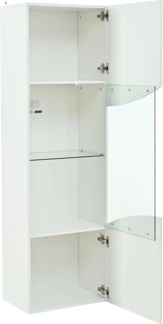 okwish Vitrinenschrank mit LED-Beleuchtung und Wellenoberfläche in Weiß, B/T/H: 35 x 50 x 165 cm - Bild 1