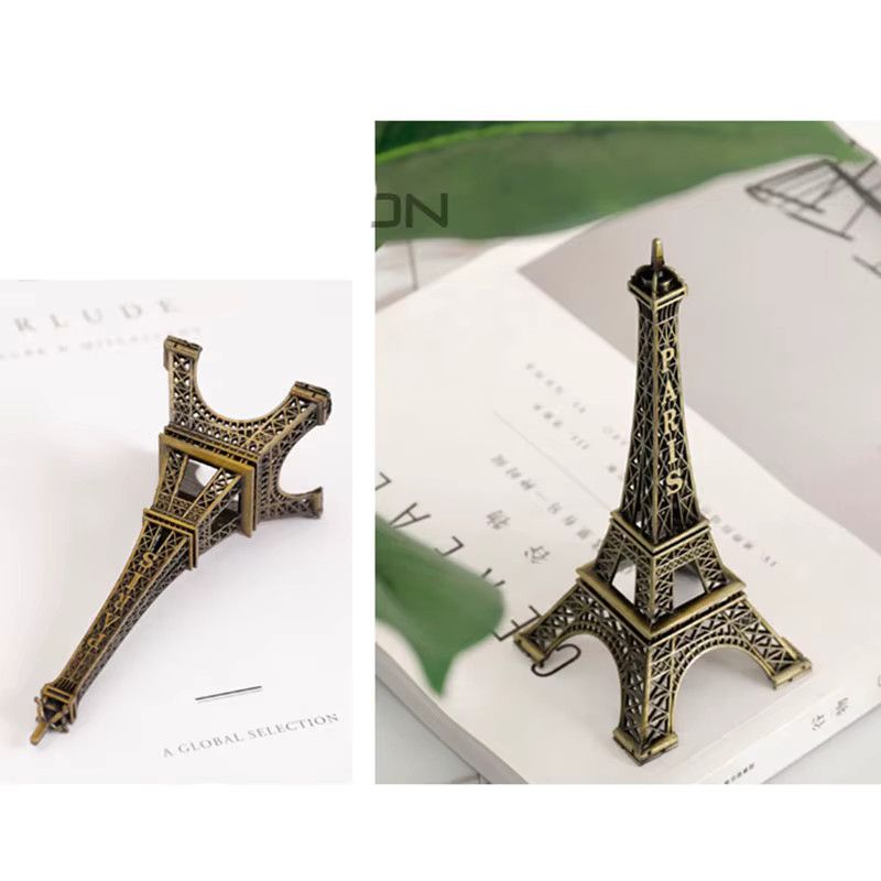 Otmagelu Eiffelturm Metall Vintage Figur als Tischdeko und Schreibtisch-Ornament, Höhe: 32 cm - Bild 2