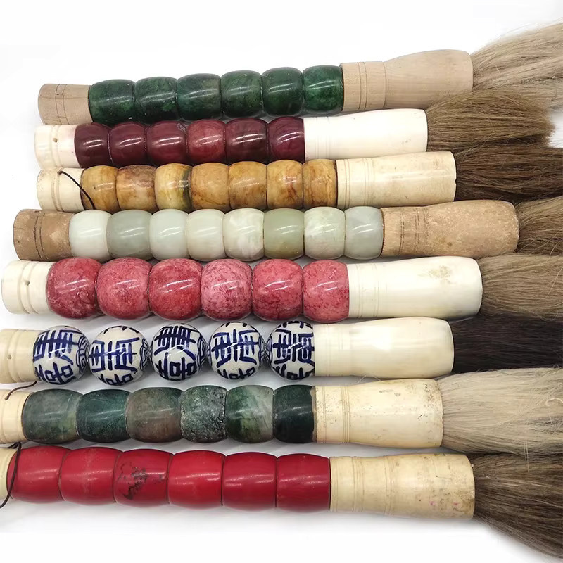 Antiker Kalligraphie-Dekorpinsel aus Jade in Blau und Multicolour - Bild 2