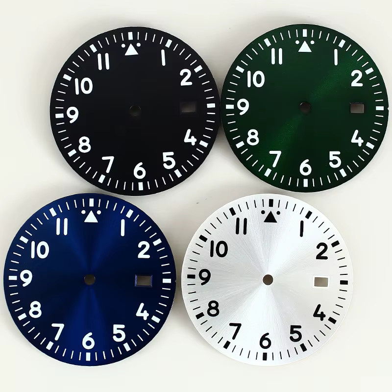 Pilotenuhr, 33,8 mm, grün leuchtendes Einzeldatum-Zifferblatt, Schwarz - Bild 2