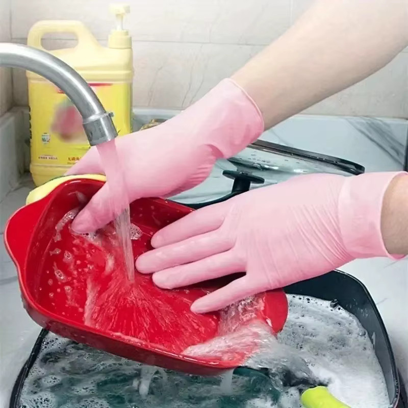 INMAICH Nitril-Einweghandschuhe latexfrei in Pink für Haushalt, Küche, Garten und Nagelstudios - Bild 2