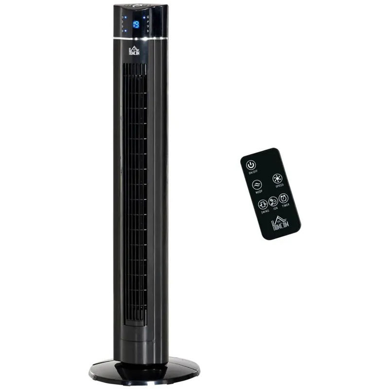 HOMCOM Tower-Ventilator in Schwarz mit Fernbedienung, Oszillation und Timer, B/T/H: 32 x 32 x 106,8 cm - Bild 5
