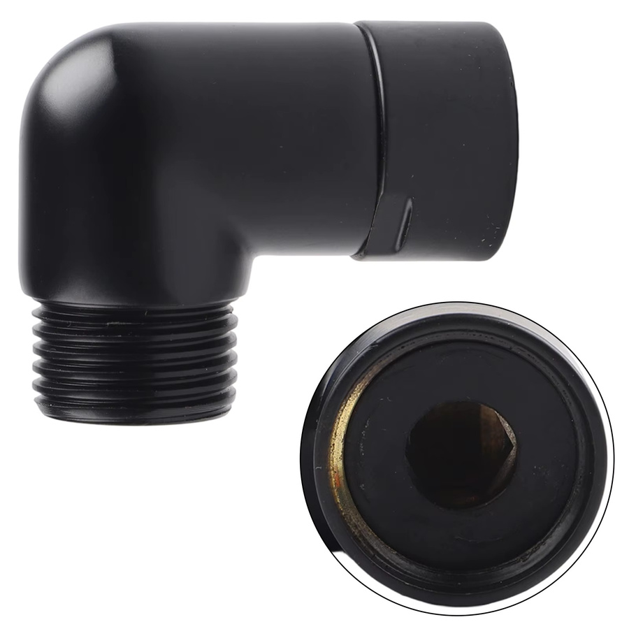 VIBRATITE Handbrause-Top-Spray-Winkelstück in Schwarz mit G1/2 Innengewinde und Außengewinde für dein Badezimmer - Bild 2