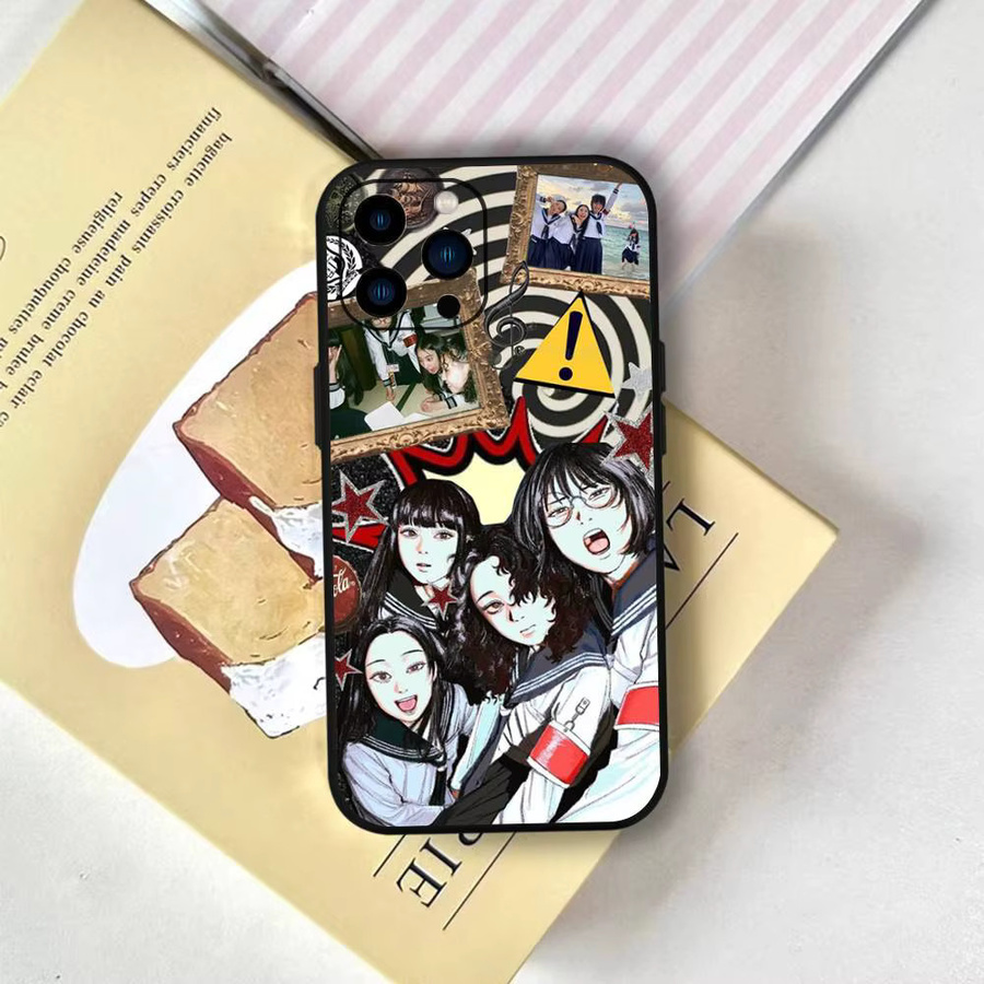 Atarashii Gakko Handyhülle aus Silikon in Schwarz für iPhone 11 bis iPhone 17 Pro Max und Plus Modelle - Bild 5