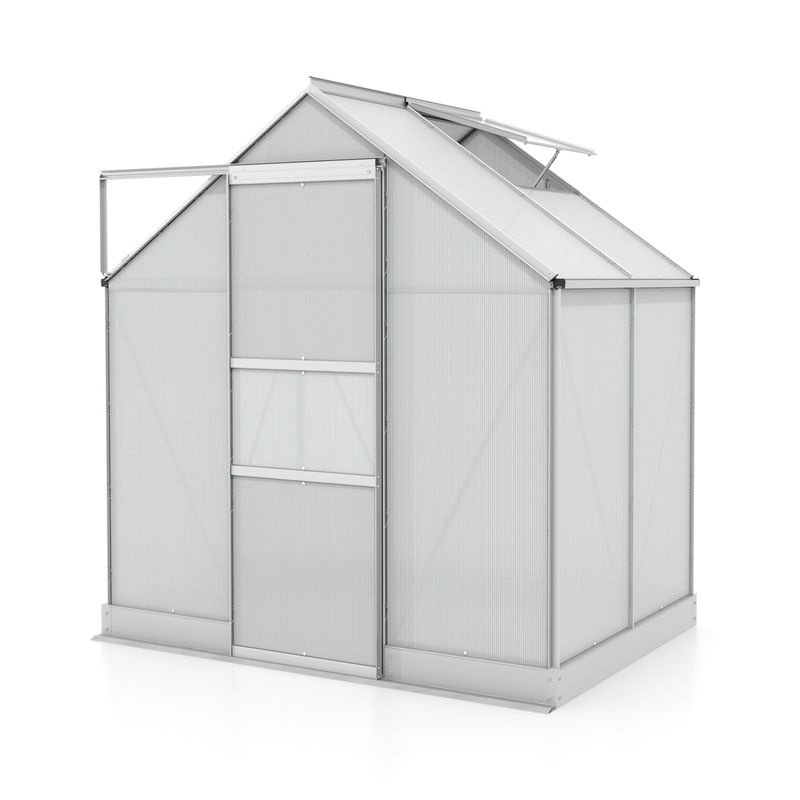 Vitavia Gewächshaus Apollo 2500 aus eloxiertem Aluminium mit 6 mm HKP, 2,5 m² in Silber - Bild 2