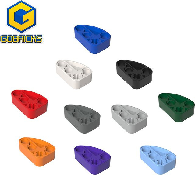 GOBRICKS Moc Technic Beam 2 x 3 L-Shape mit Quarter Ellipse Thick Blocks Bunt / Mehrfarbig - Bild 1