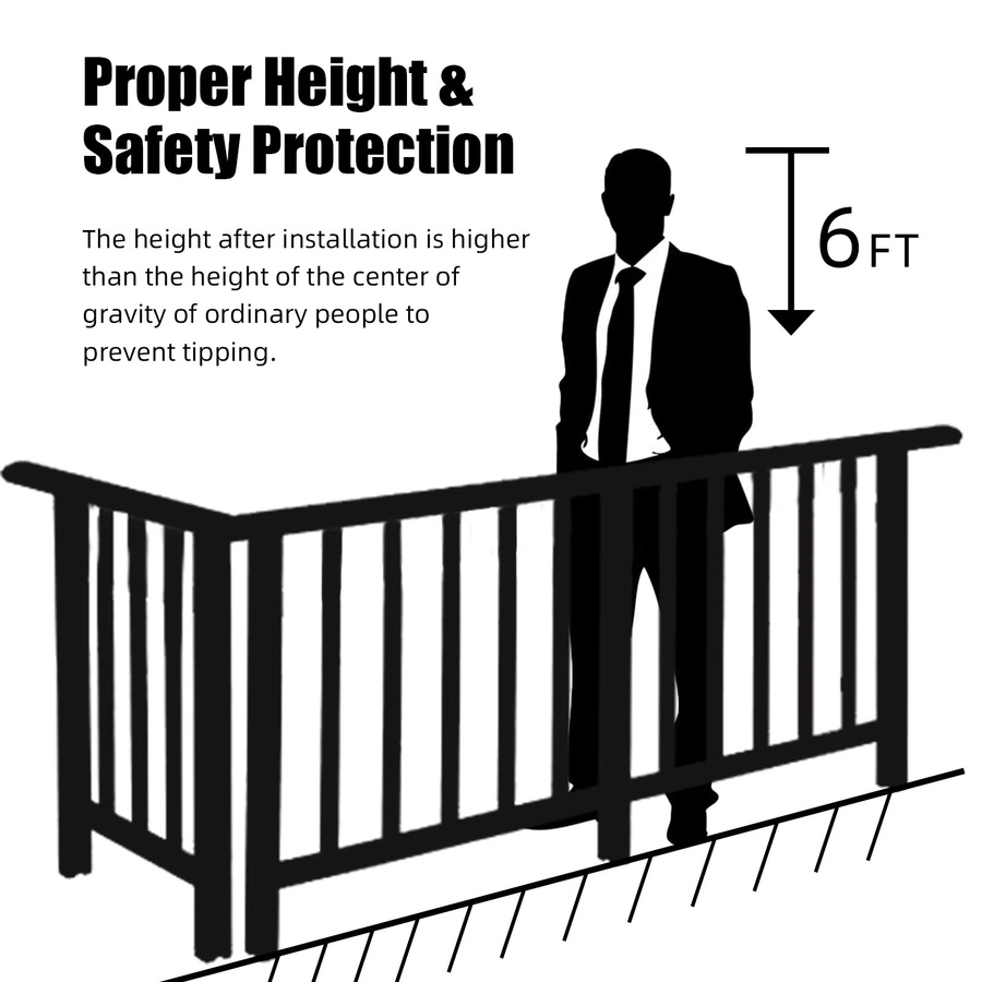 50 Stück Aluminium Deckbaluster schwarz, flach gerillt für Verandageländer und Treppengeländer, Höhe: 82,88 cm, Breite: 2,54 cm, Tiefe: 0,64 cm - Bild 6