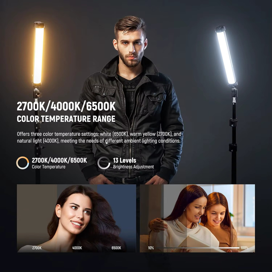 NEEWER Basics 12 Zoll magnetischer RGB LED Lichtstab mit 8W, dimmbar, CRI95, Multicolour, für Studio-Videoaufnahmen - Bild 3