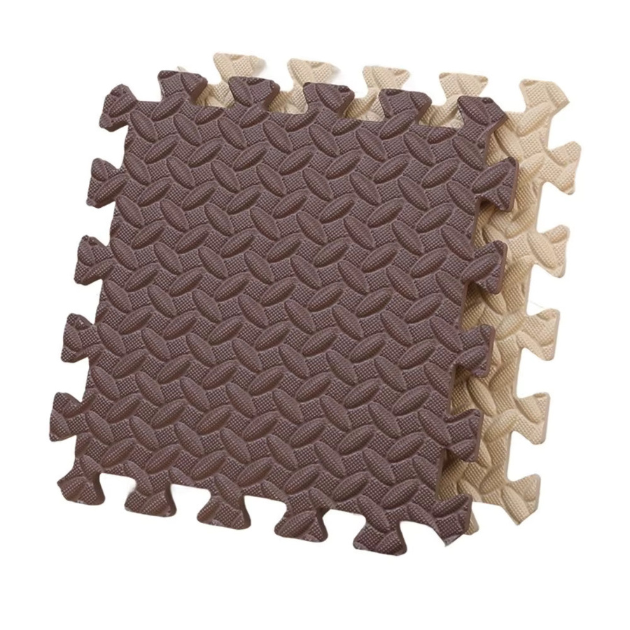 DHDH Schaumstoff-Puzzlematte in Braun, Zweifarbige EVA Trainingsmatten für Heimtraining und Dekoration, B/T/H: 30 x 30 x 1 cm - Bild 4