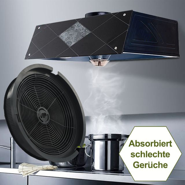 Vibratite Aktivkohlefilter für Refsta K25 Dunstabzugshaube, Schwarz, Durchmesser: 19 cm - Bild 1