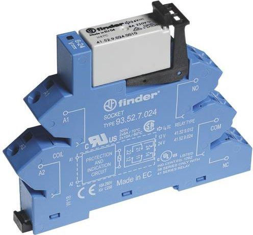 Finder Koppelrelais 38.62.0.024.0060 Blau 24V DC/AC 8A 2 Wechsler - Bild 1