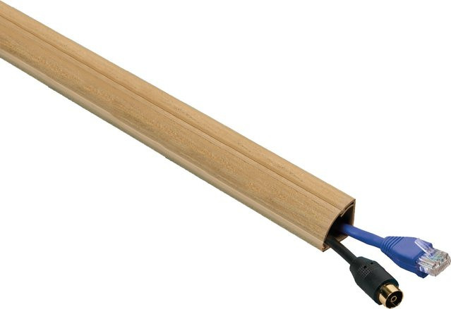 D-Line Kabelkanal Holzoptik Braun mit echten Holzfasern B/H: 2,2 x 2,2 cm, Länge: 2 m - Bild 1